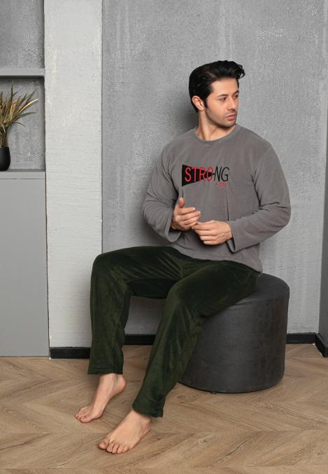 Pijama Barbat POLAR , Culoare Gri, Engros